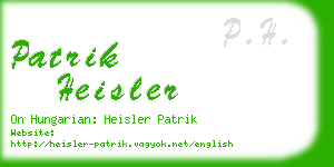 patrik heisler business card